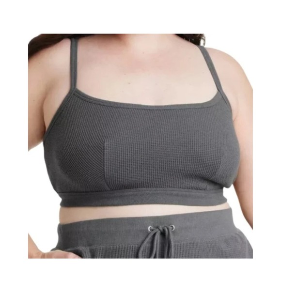 Auden Other - Auden Women's Gray Waffle Knit Comfort Bralette Bra Crop Top Size 3X